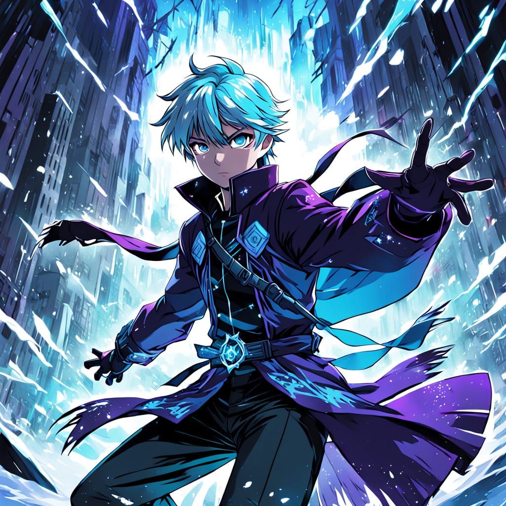 Dark Anime Dawn Scene with Epic Energy