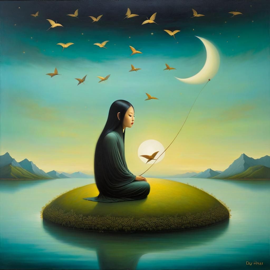 Mythical Creature Introspection in Dreamy Style