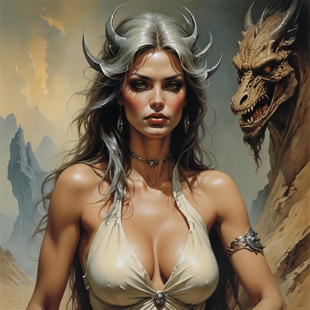 Woman in Heroic Fantasy Art Style