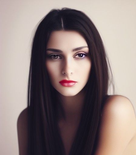 Pensive Brunette Woman Portrait with Captivating Gaze