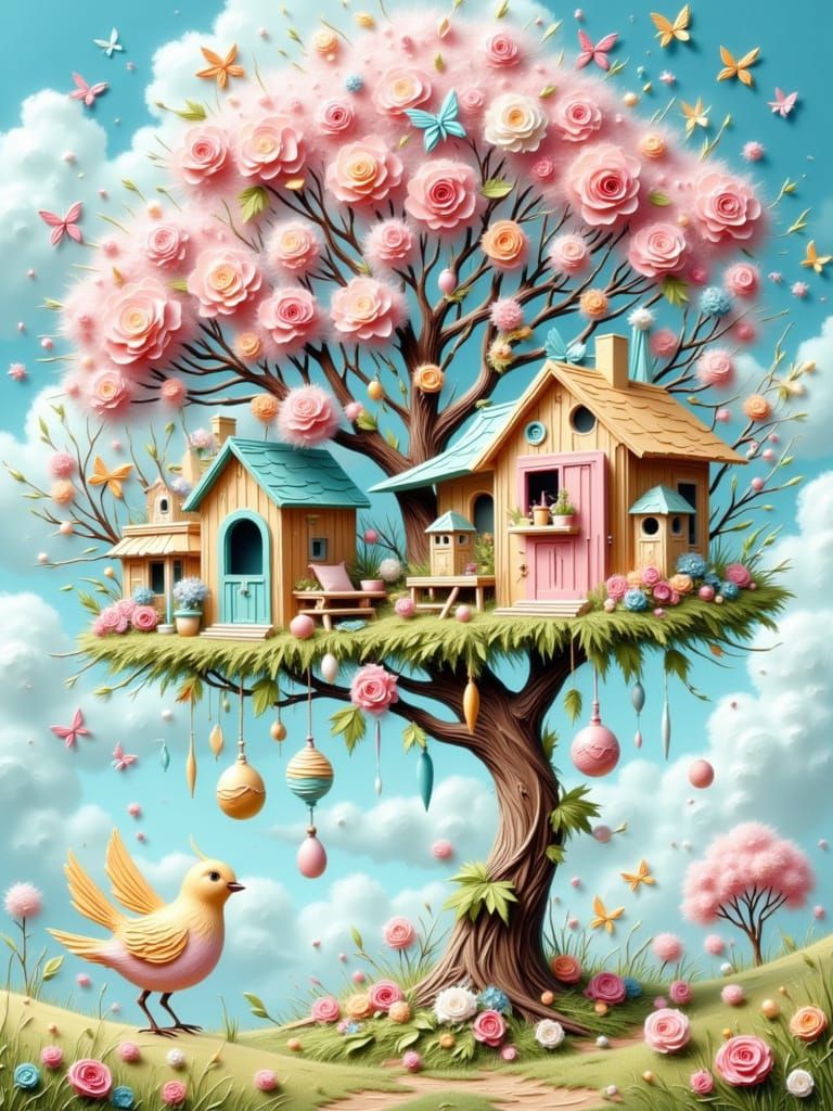 Charming Birdhouse Cafes in Anime Style