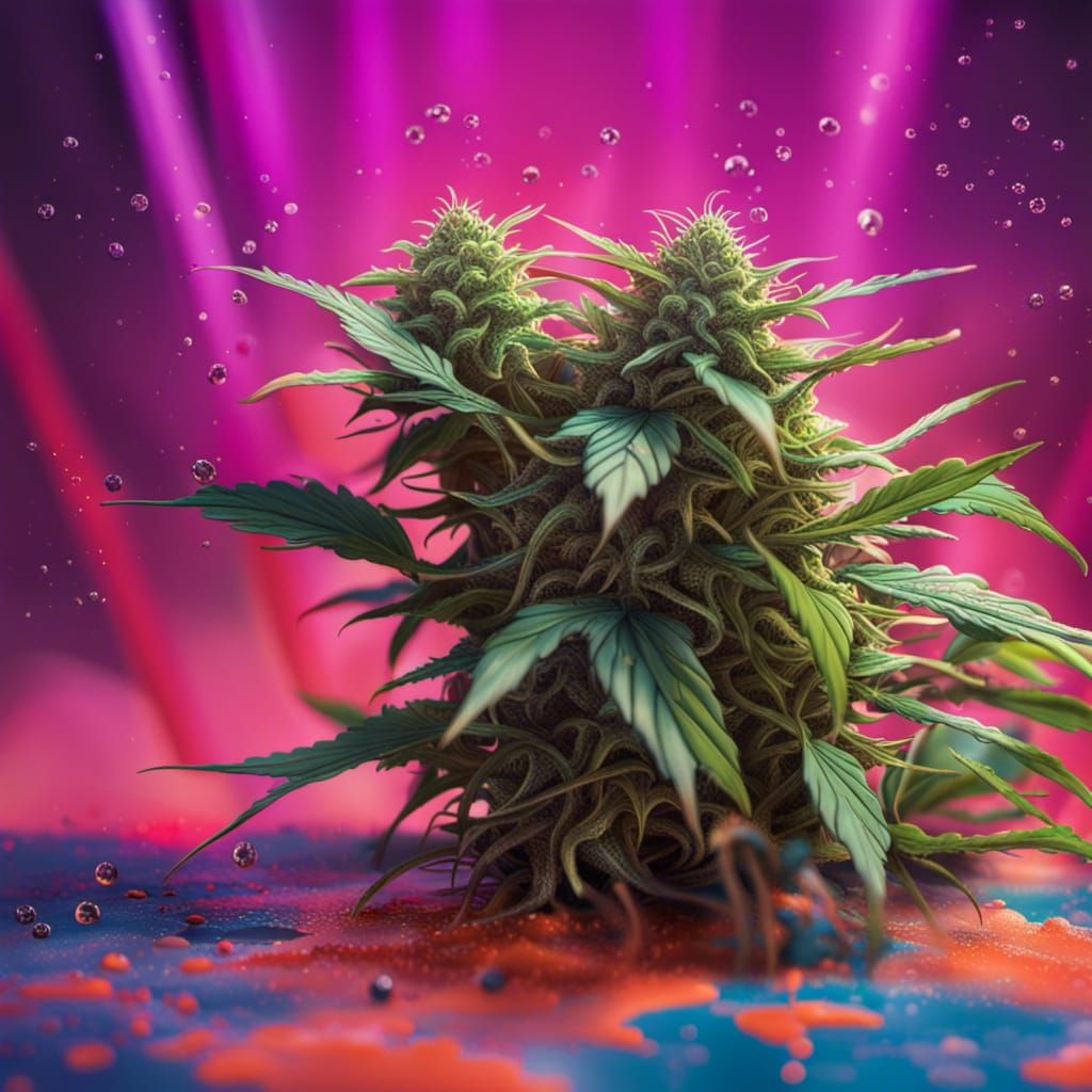 Indoor Cannabis Cultivation in Hyperrealistic Splash Art