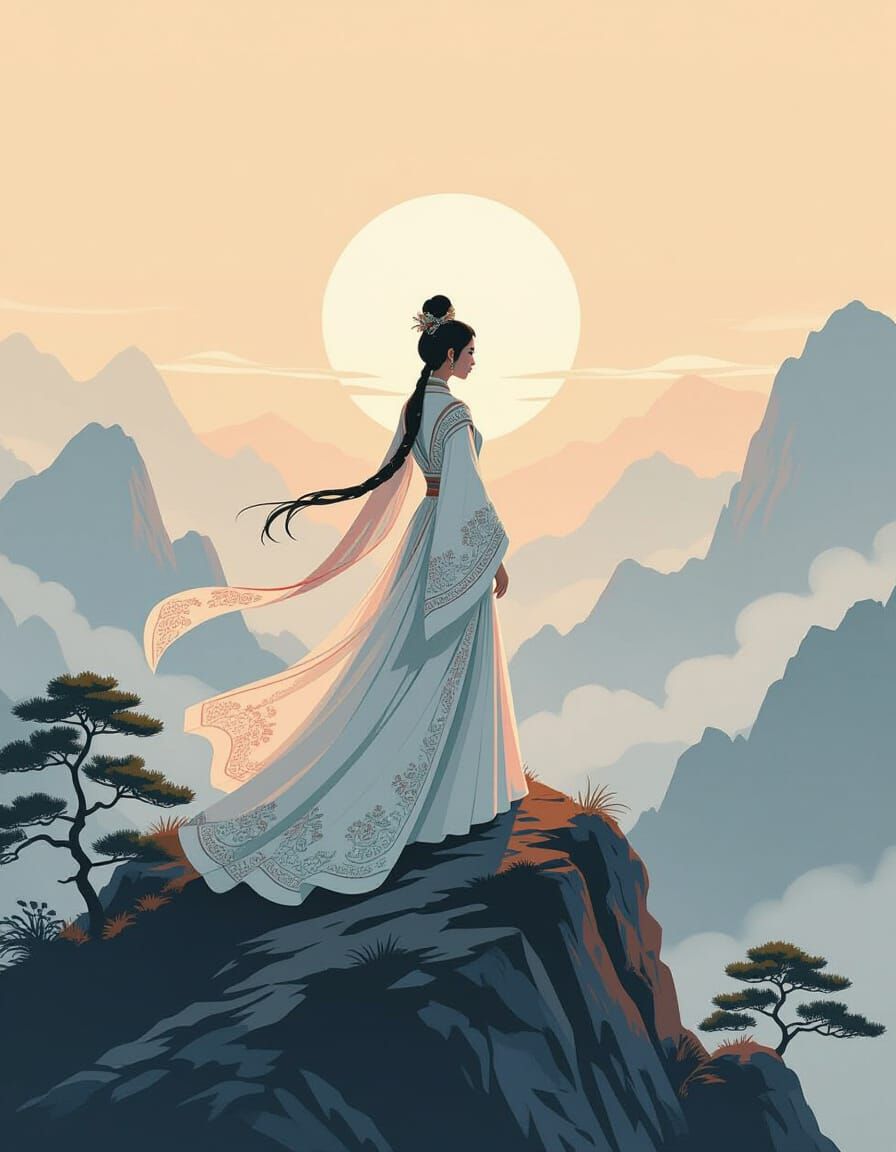 Hmong Queen on Misty Mountain Peak