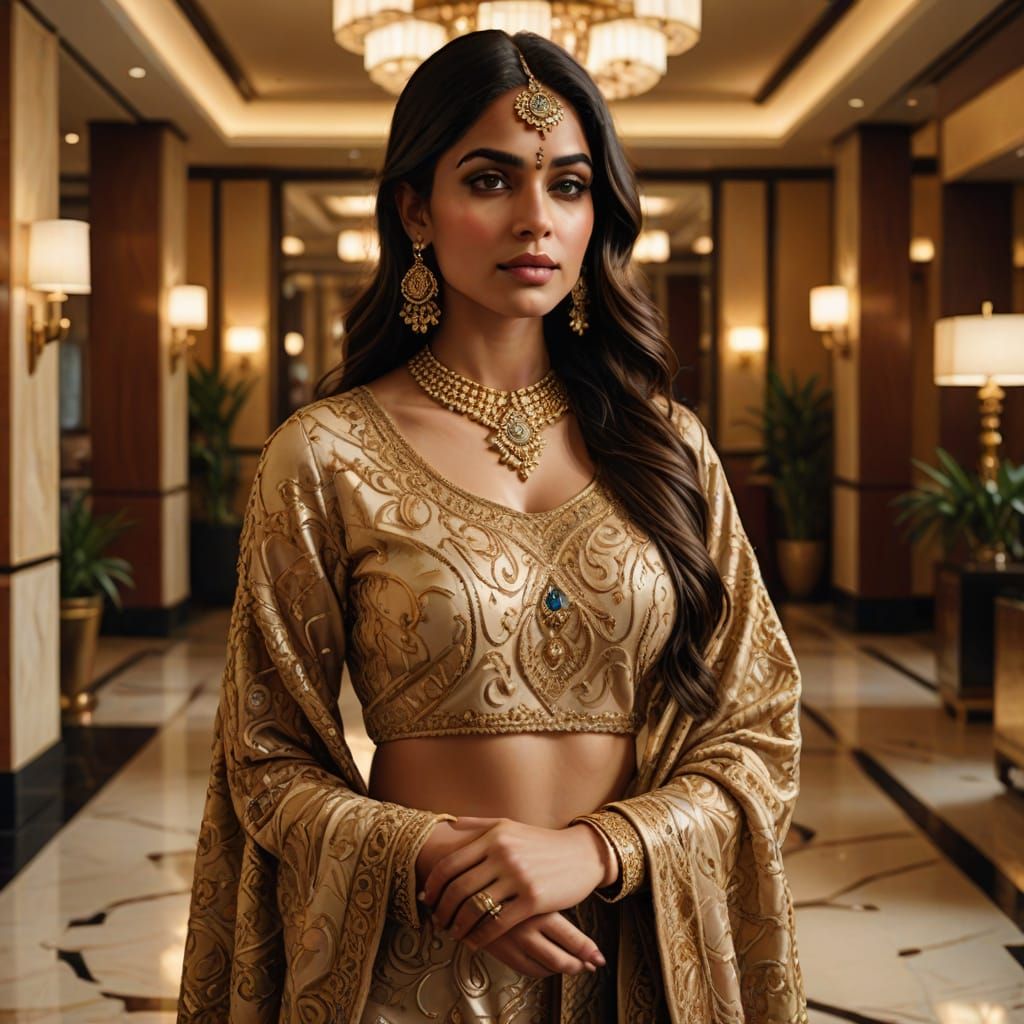 Elegant South Asian Woman in Bollywood Style