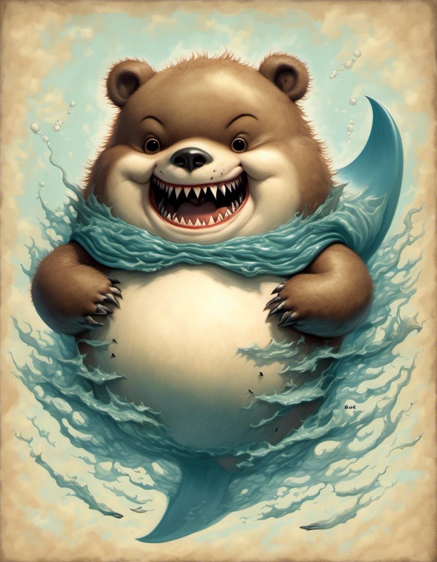 Happy Fuzzy Obese Baby Bear Shark