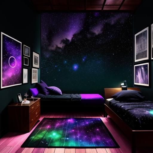 Moody Kid's Bedroom with Glow-in-the-Dark Stars
