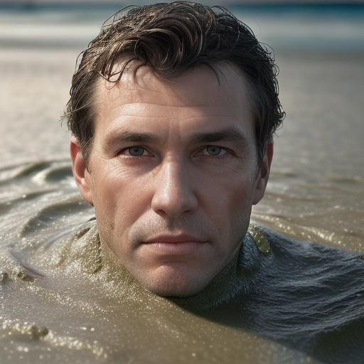 Man in Wetsuit Sinking: Professional Portrait Photography