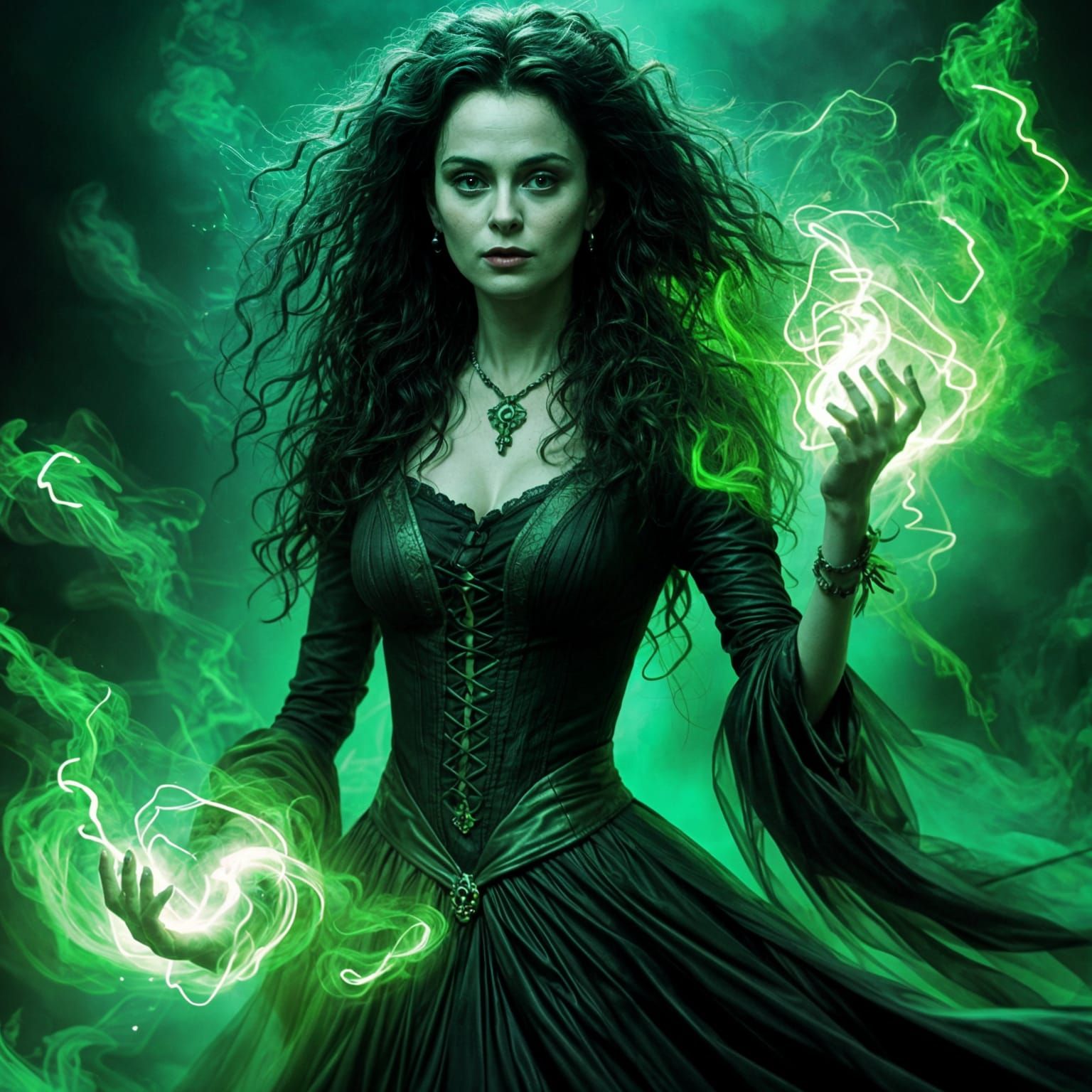 Bellatrix Lestrange with dark magic