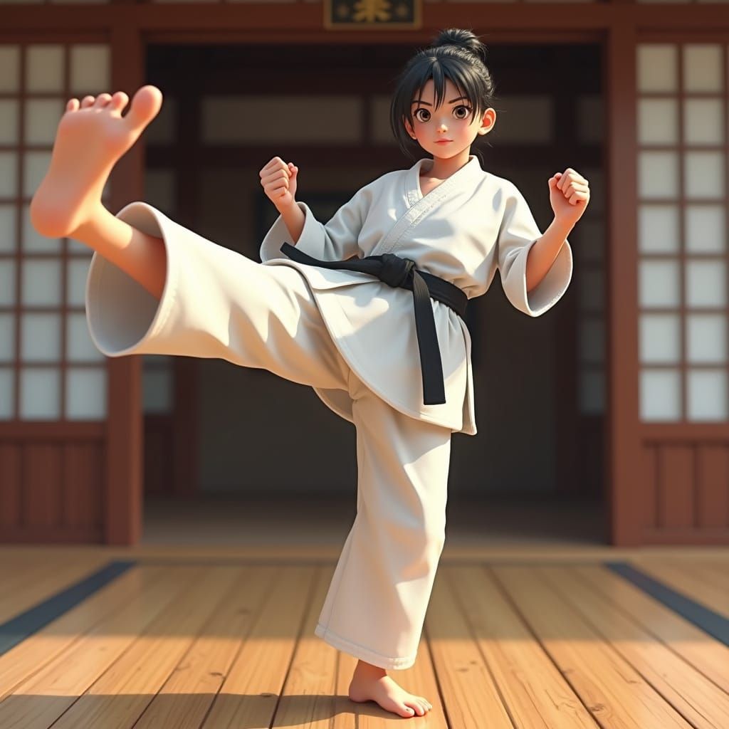 Martial Arts Sensei in Traditional Dojo