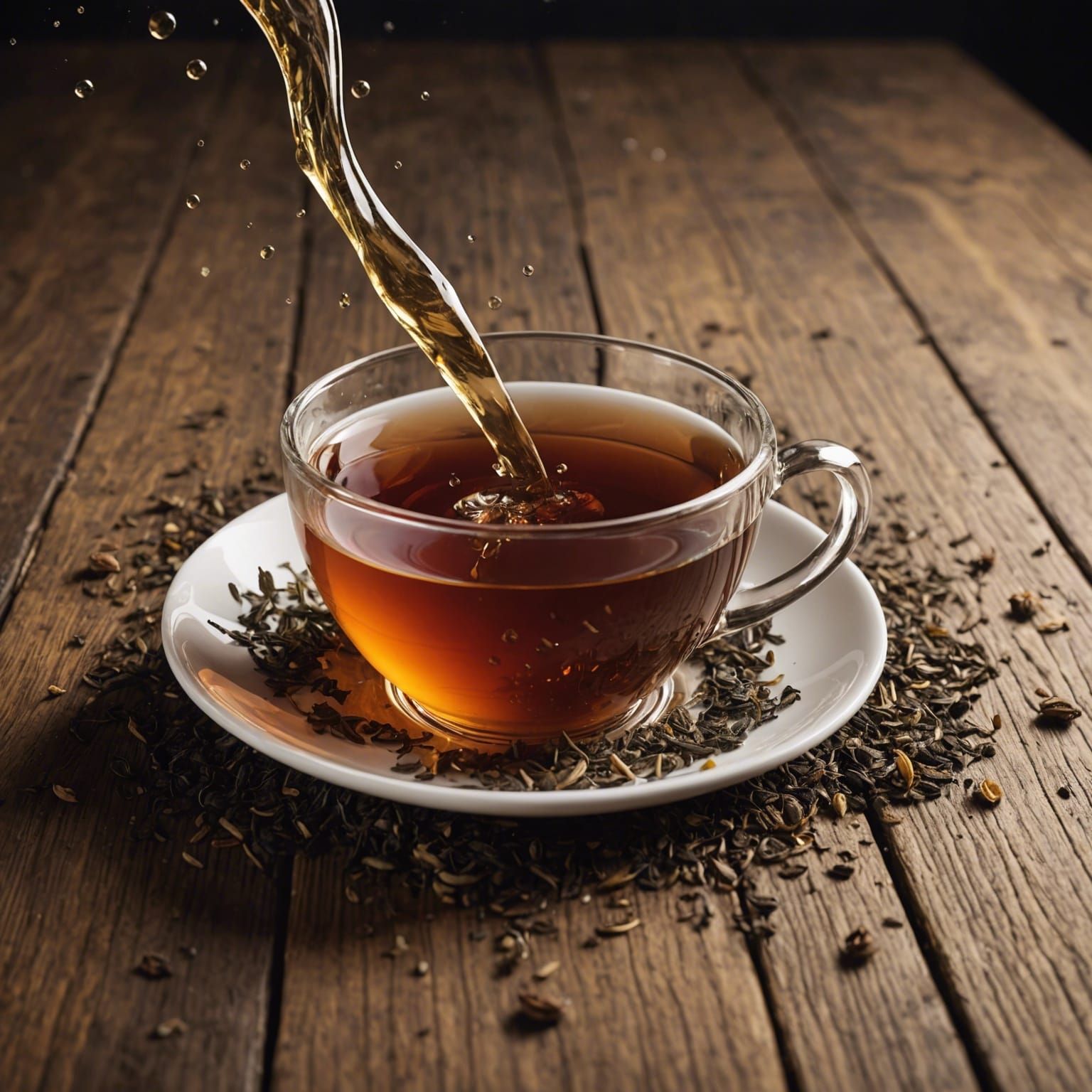 Falling Tea Cup Splashing on Ground in 3D