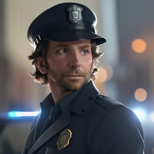 Bradley Cooper as Police Officer in Crime Scene Photo