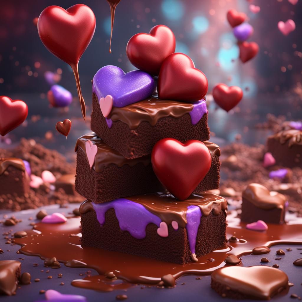 Chocolate Heart Cake, Detailed Matte Painting
