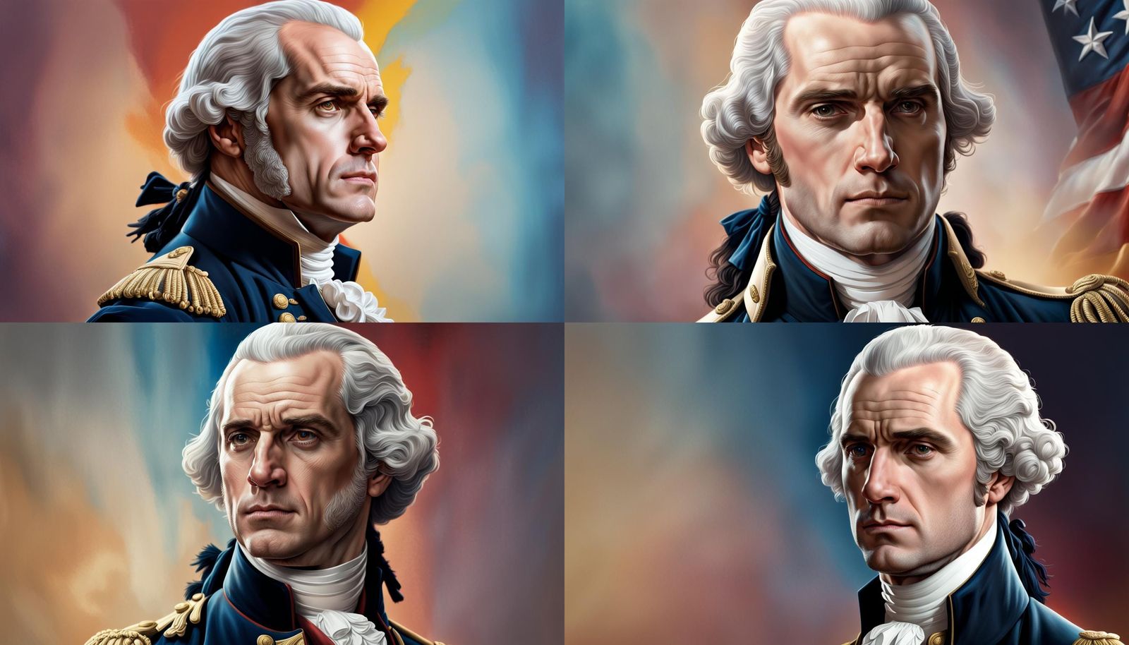 Henry Cavill as George Washington, Hyperrealistic Portrait
