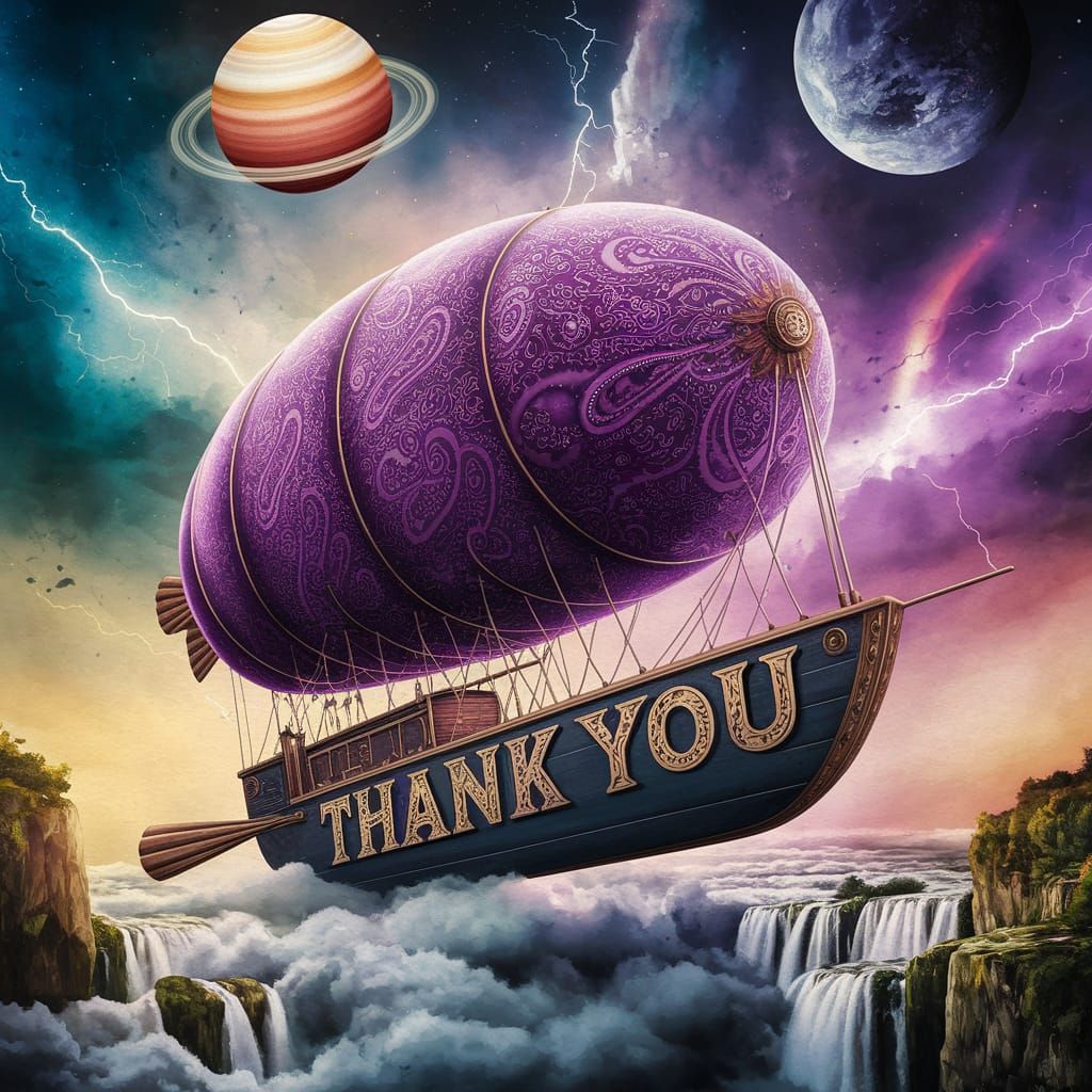 Ethereal Fantasy Airship in Whimsical Watercolors