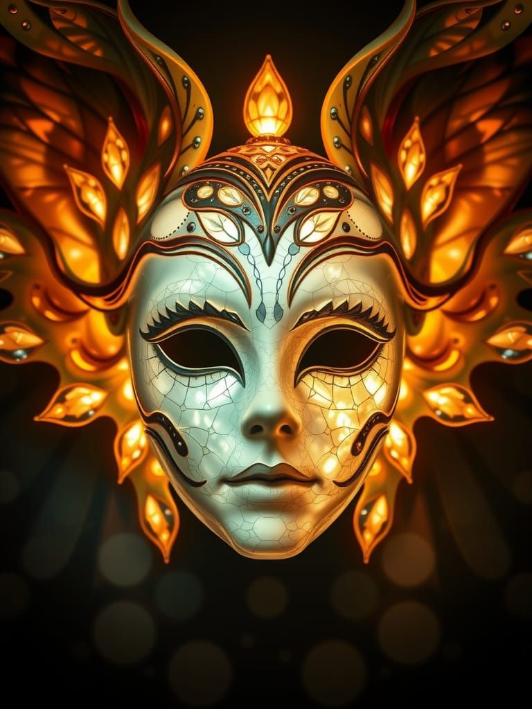 Living Angel Mask Carved from Tourmaline