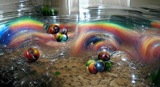 Rainbow Marbles Underwater
