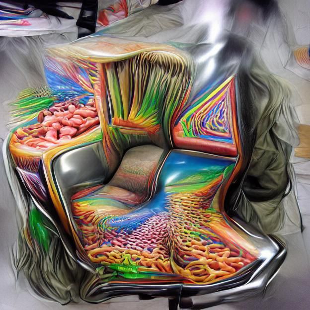 Psychedelic Hyperrealistic Chair Art