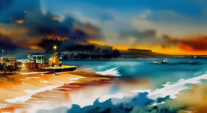 Casablanca Diorama in Gouache Style