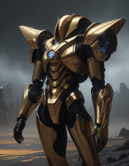 Sci-Fi Aliens with Golden Eyes in Pre-Raphaelite Style