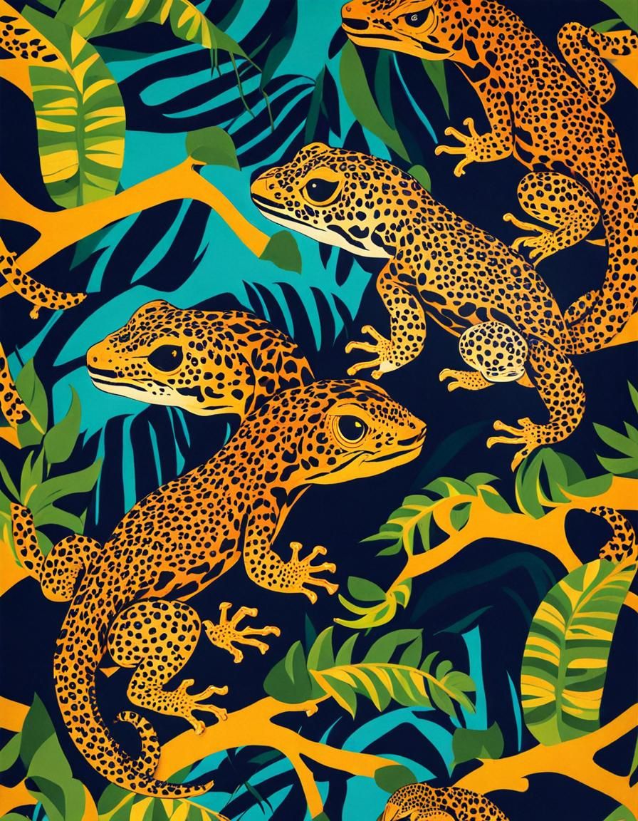Leopard Gecko Pattern Print