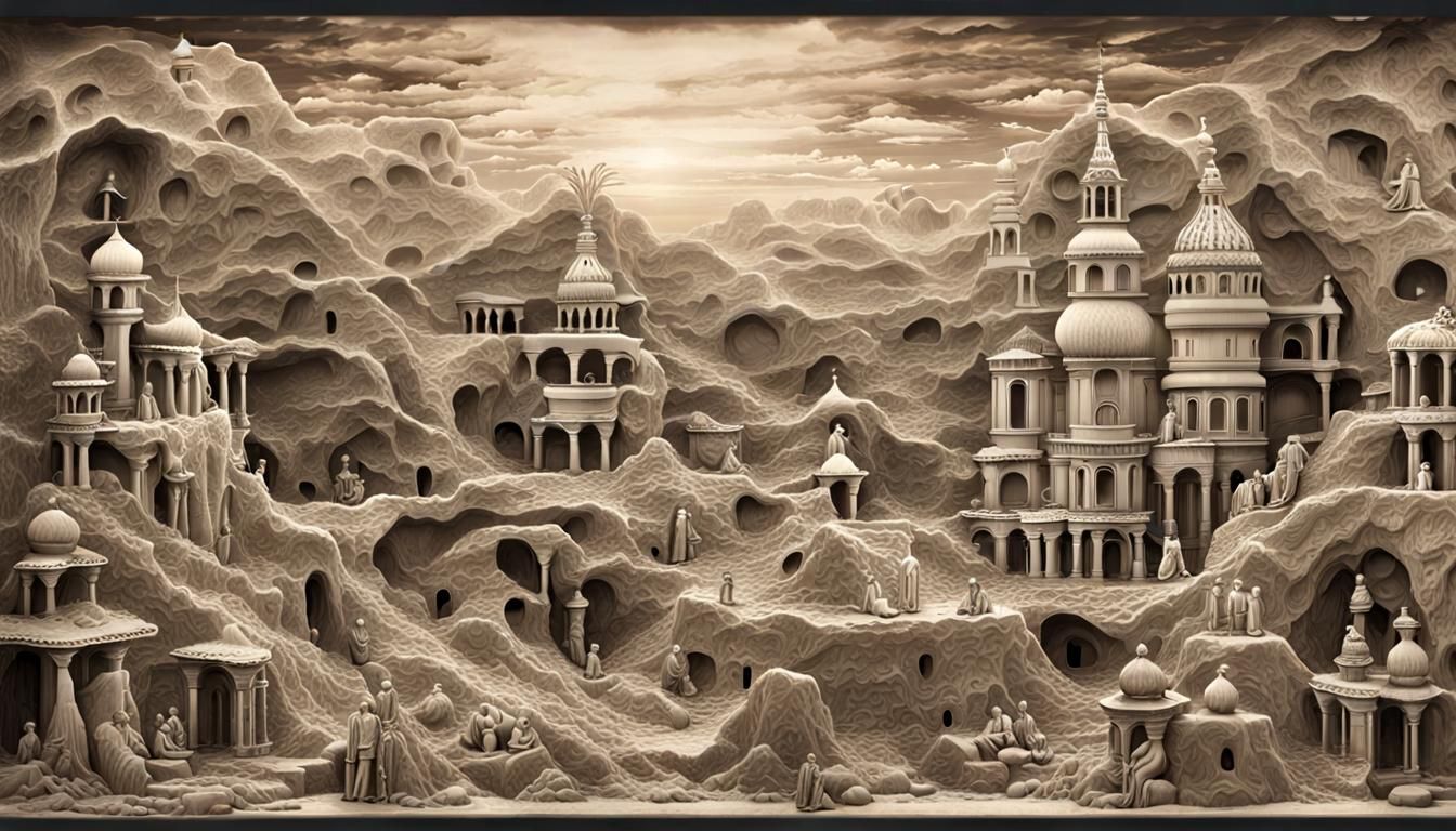 Surreal Dreamscape of Formlessness in Deep Colors