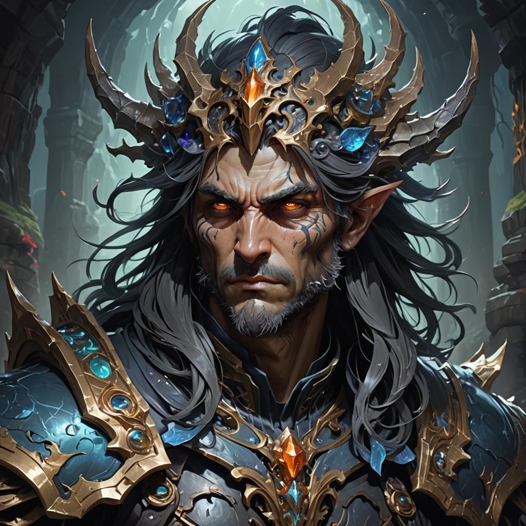 Glaxor Shadow: Nightmare King Portrait in Artstation Style