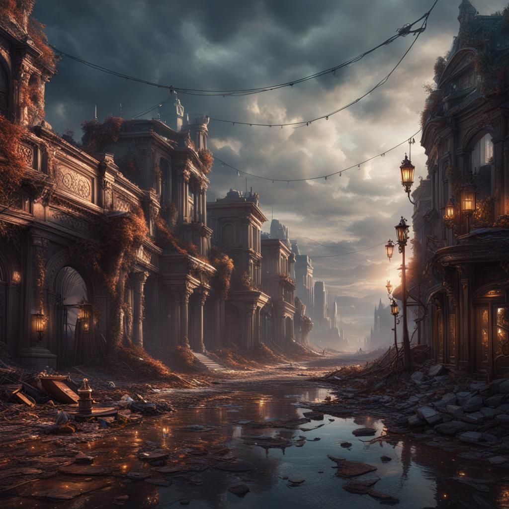 Boulevard of Broken Dreams: Detailed Matte Painting