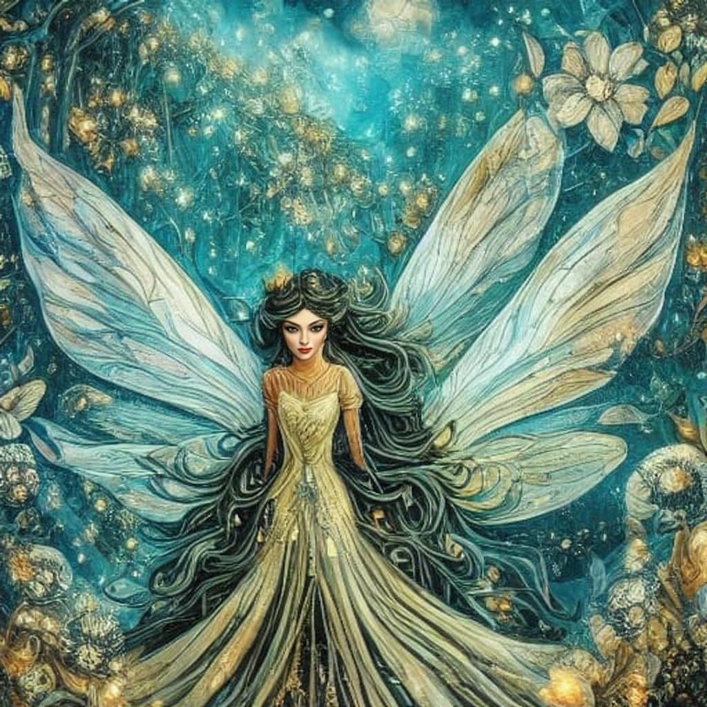 Detailed Fairy with Symmetrical Wings