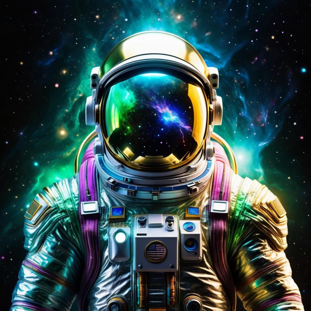 Astronaut in Plasma Suit Embodies the Galaxy