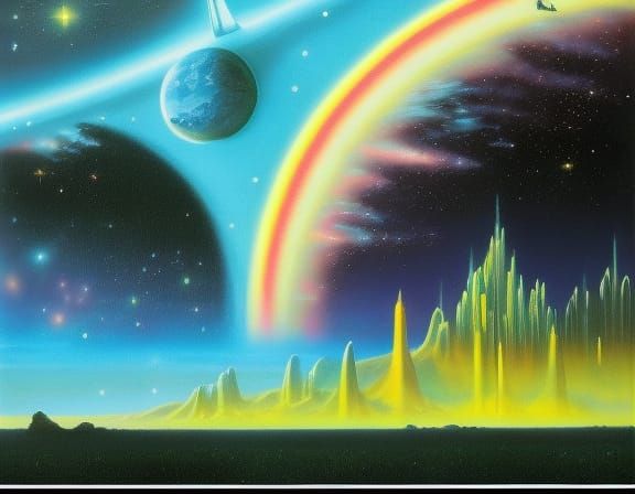 Surreal Dreamcore Landscape with Neon Glow