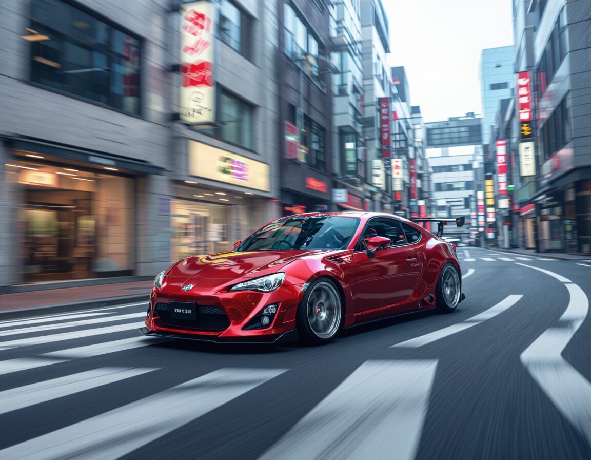 Speeding Toyota 86 GT Drifts Downhill in Japan