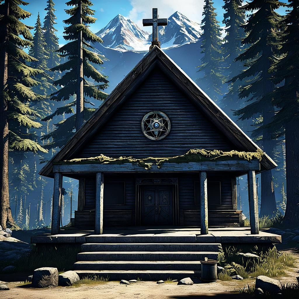 Far Cry 5 Cult Shrine Illustration