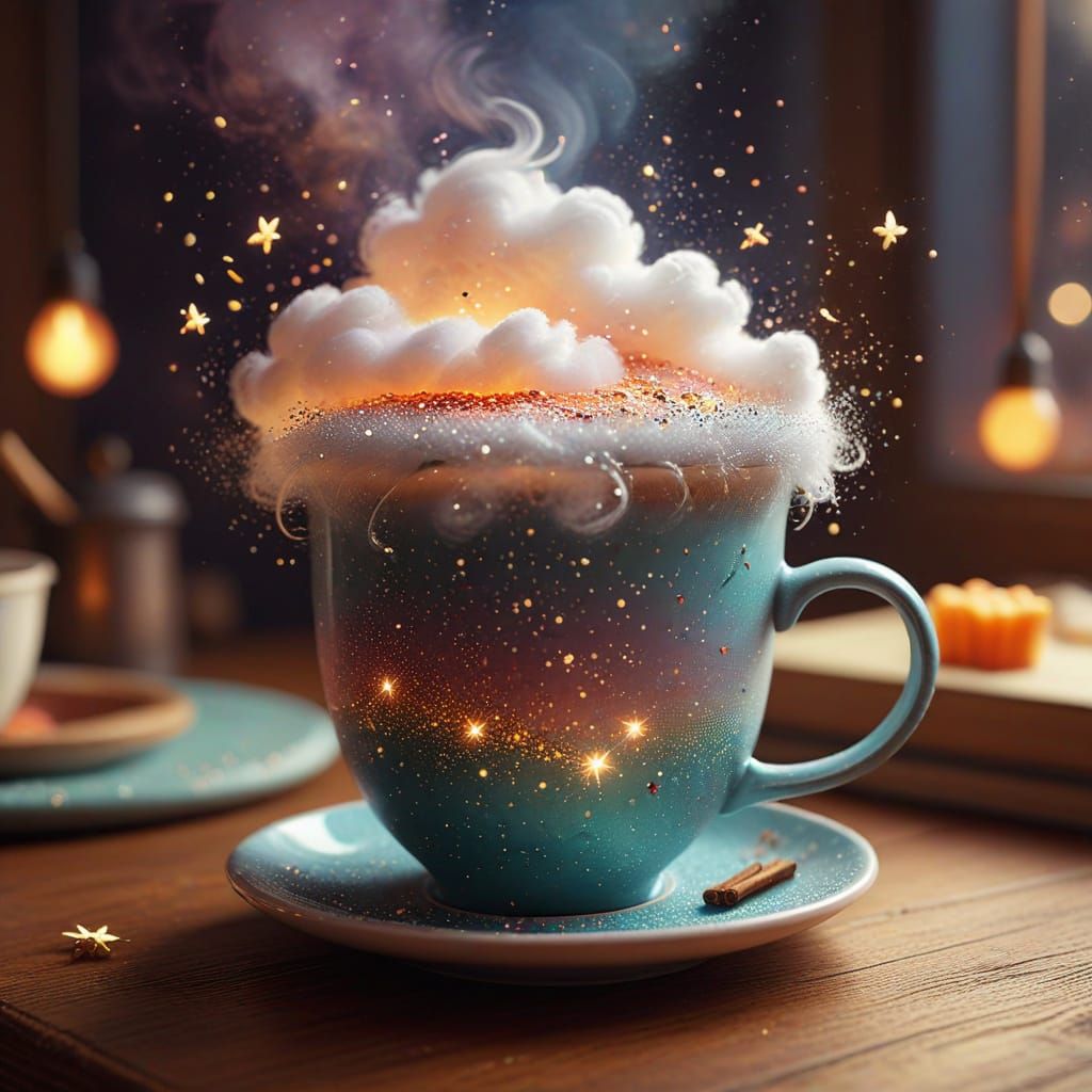 Magical Hot Drink with Glitter Cloud
