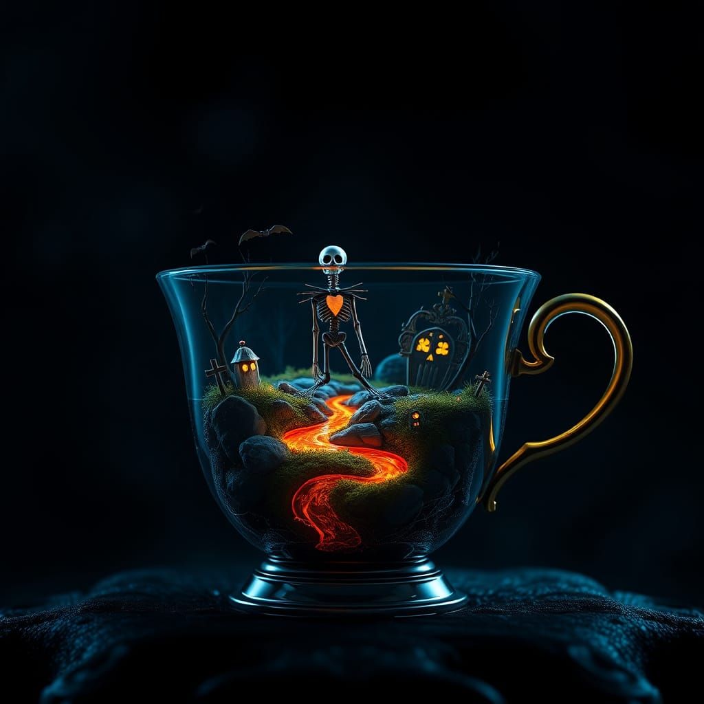 Nightmare Before Christmas Graveyard in Teacup