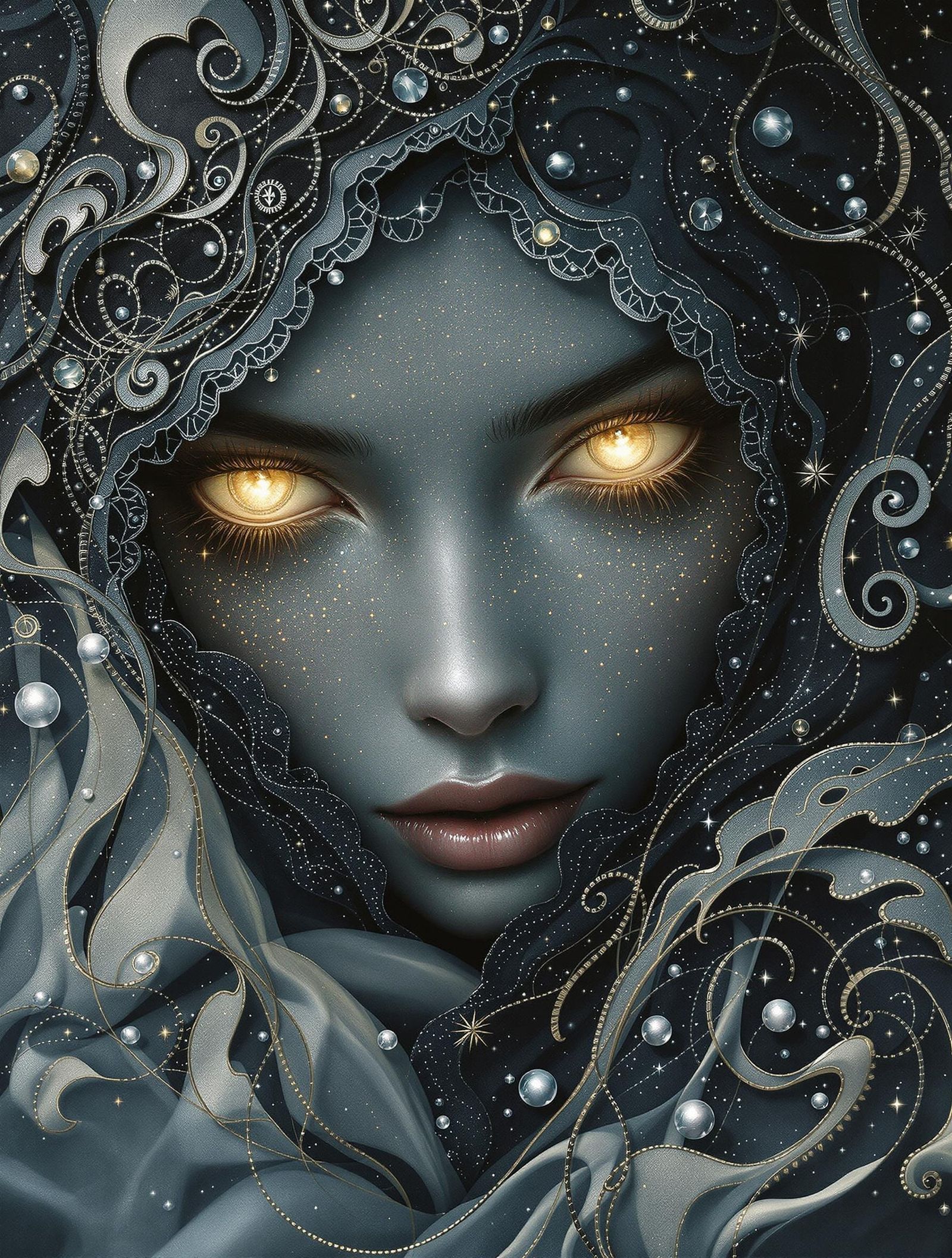 Mysterious Selkie Spirit in Shimmering Silk