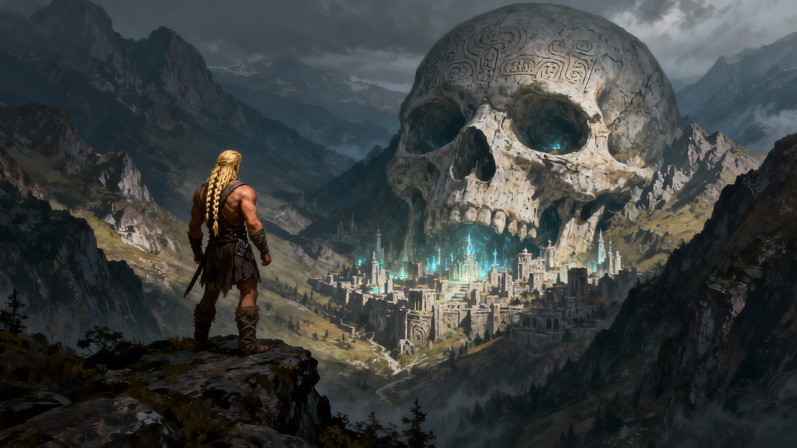 Barbarian Views Sorcerer Cities Inside Skull Mountain