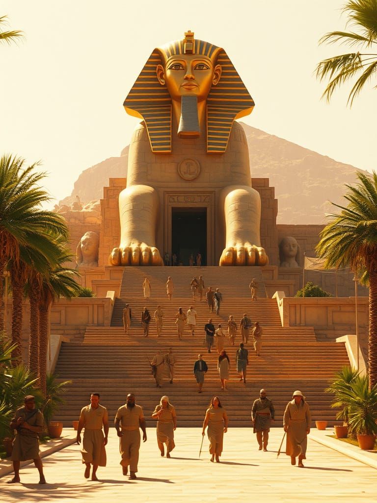 Ancient Egyptian Temple in Golden Light