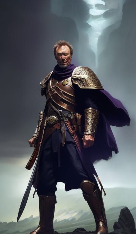 Paladin Character Portrait in Hyperrealistic Style