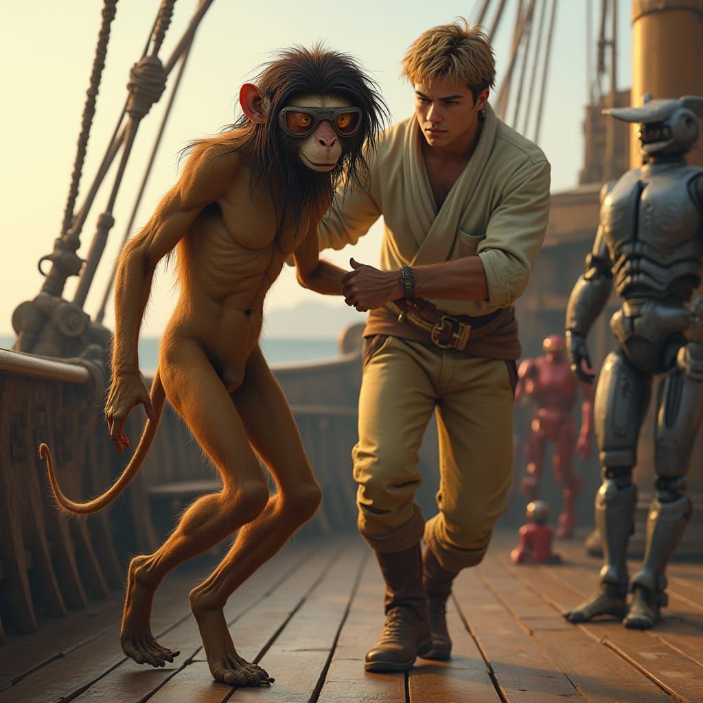 Yazirian Prisoner Capture in Hyper-Realistic Style