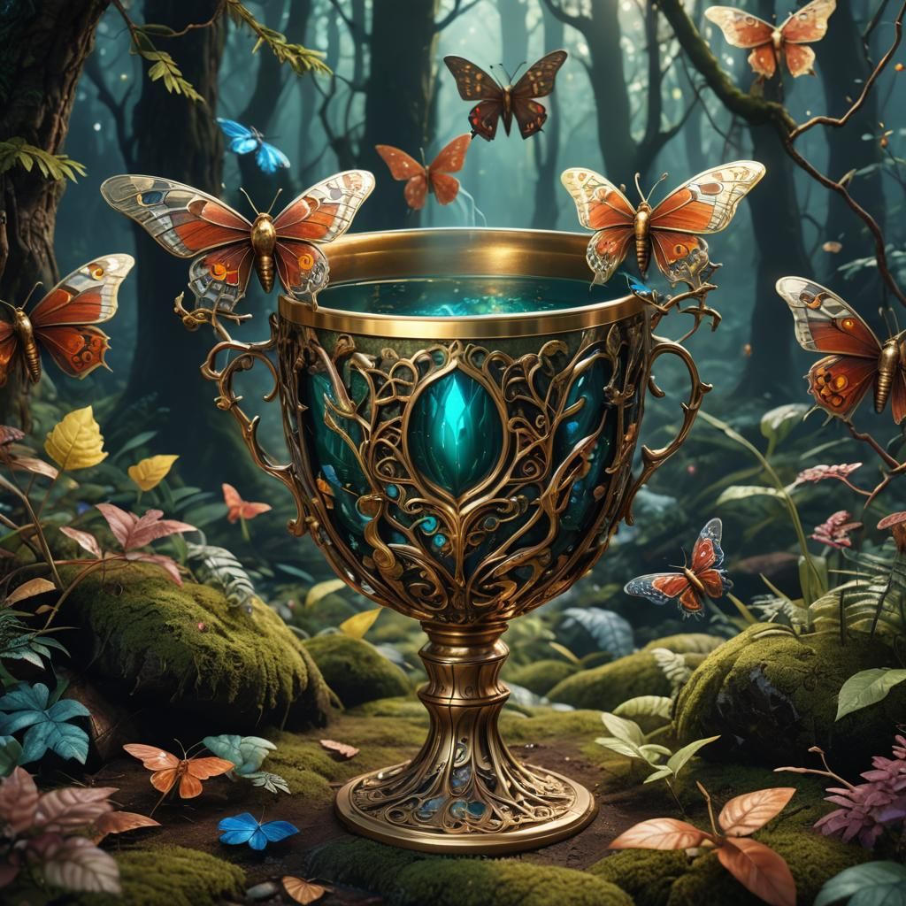 Interdimensional Moth Shapeshifter in Mystical Forest