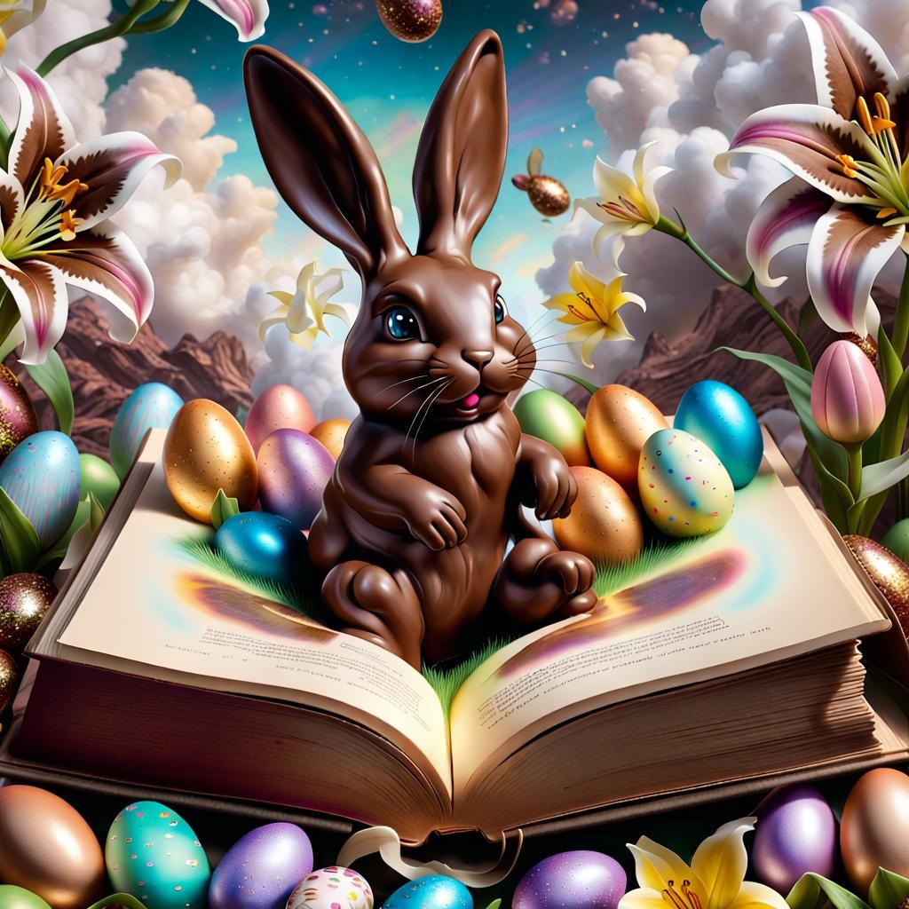 Magical Chocolate Book with Easter Candy