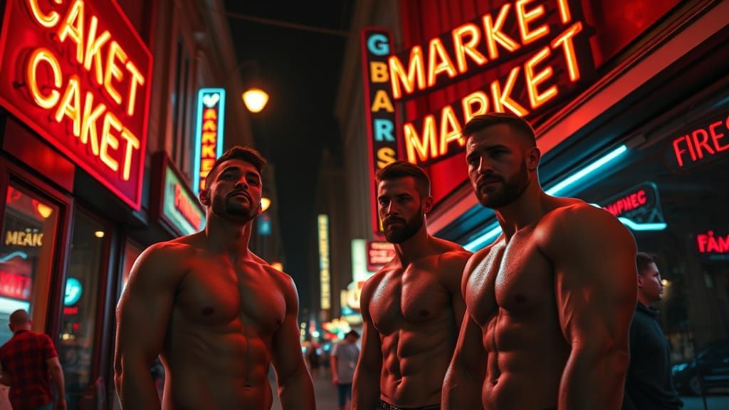 Shirtless Men on San Francisco's Market Street