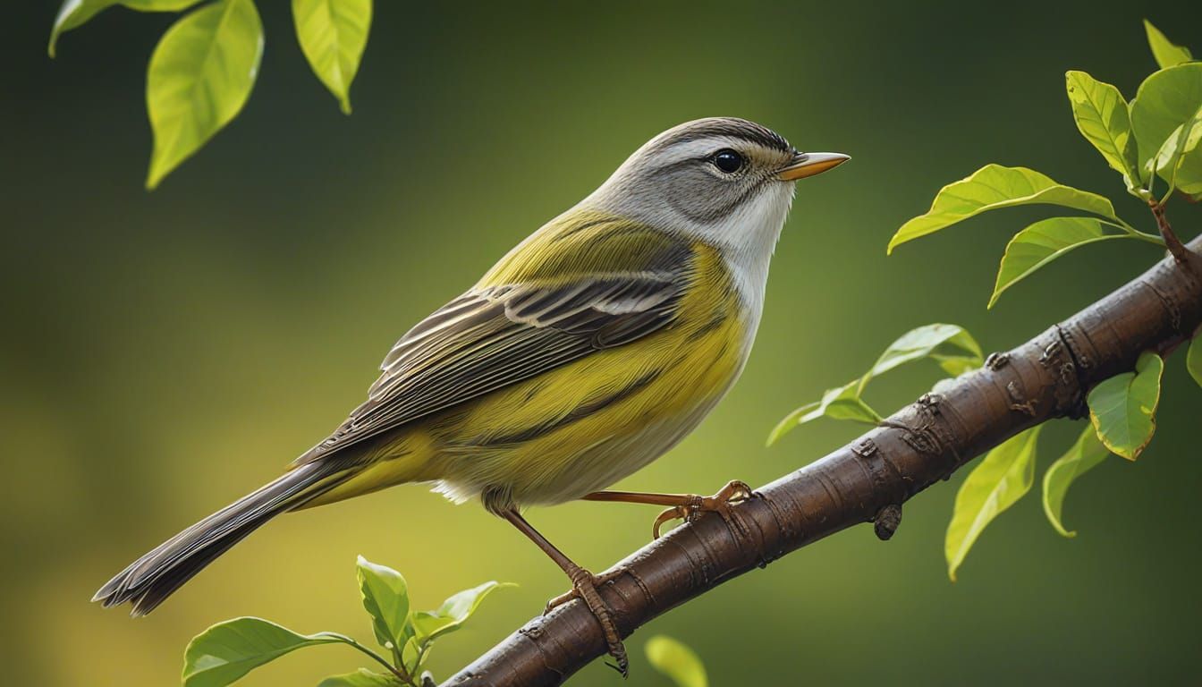 White-rimmed Warbler in Splash Art Style