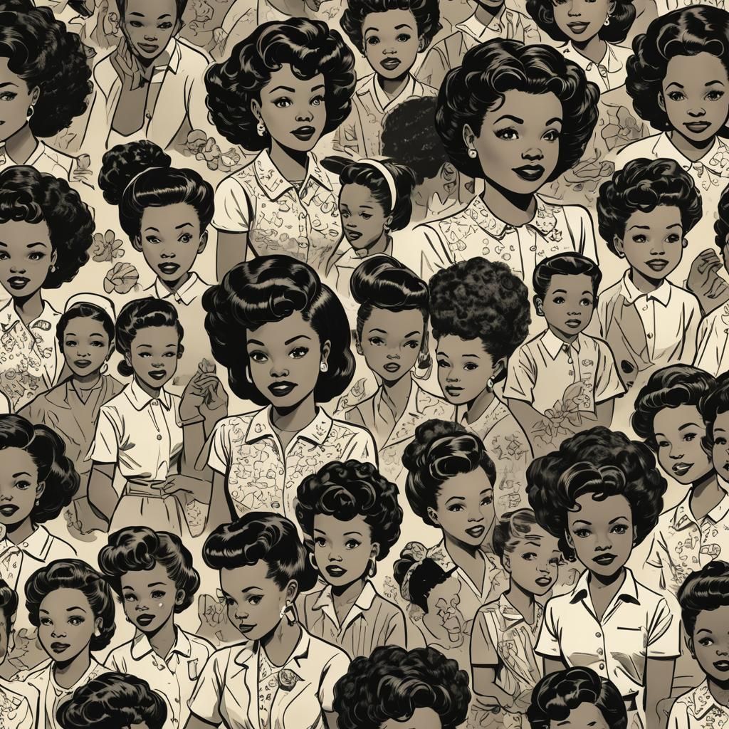 Melanin Cartoon in Vintage Comic Style