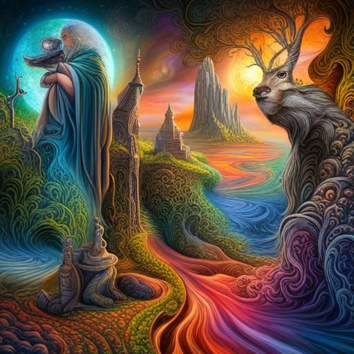 Intricate Wizards and Warlocks in Vibrant Savannah