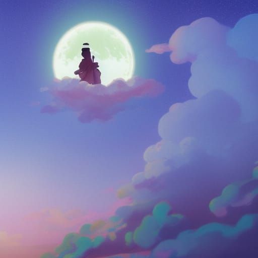 Anime Moonlight Scene in Studio Ghibli Style