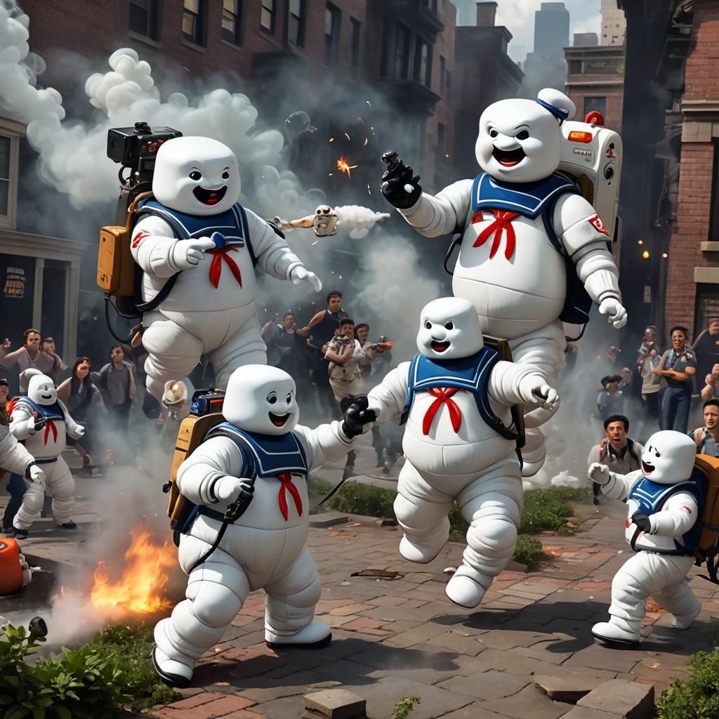 Ghostbusters vs Stay Puft Marshmallow Man