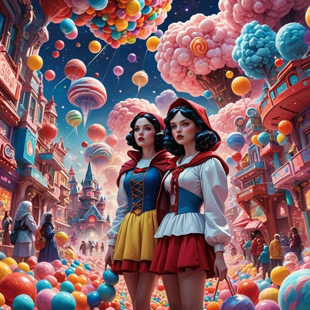 Snow White and Red Riding Hood: Space Queens in Candy Art