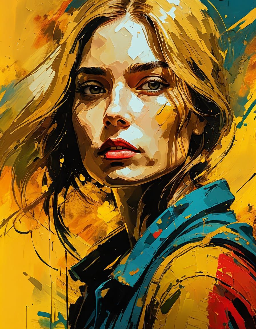 Pollyanna in Vibrant Comic Book Abstract Expressionism