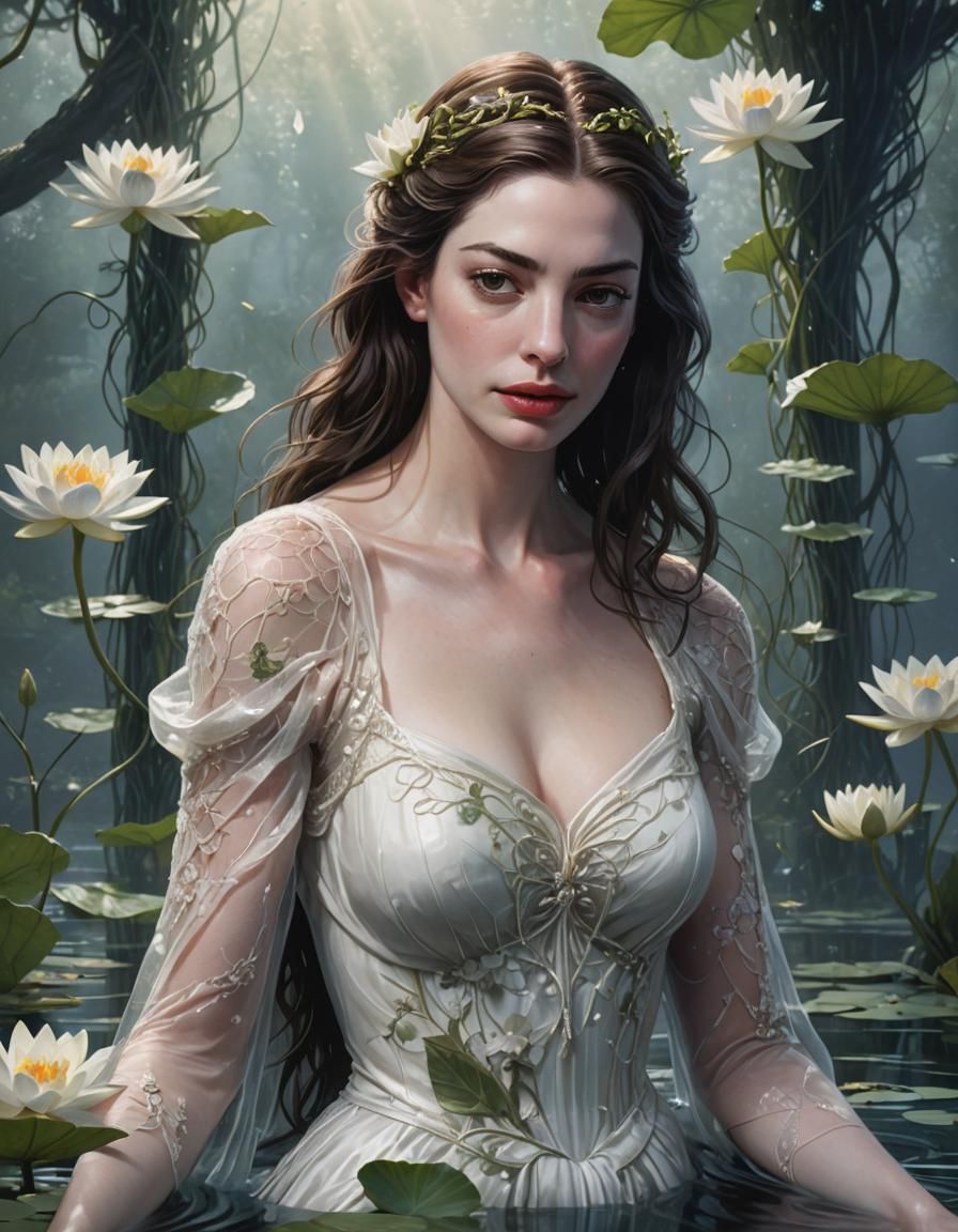 Lady of the Lake: Ethereal Art Nouveau Portrait